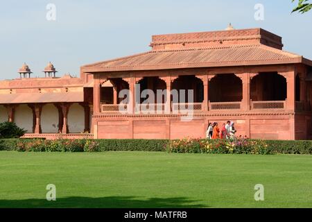 Fatephur Sikri città deserta intatto esempio di Akbas corte imperiale quartiere Agra Uttar Pradesh, India Foto Stock