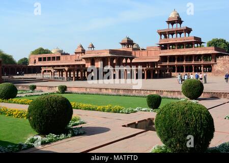 Fatephur Sikri città deserta intatto esempio di Akbas corte imperiale quartiere Agra Uttar Pradesh, India Foto Stock