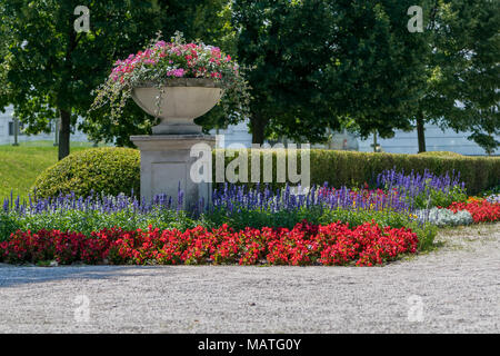 Coloratissimi cespugli di fiori nel giardino Grassalkovich Foto Stock