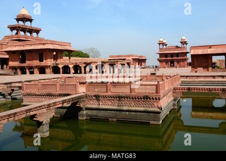 Fatephur Sikri città deserta intatto esempio di Akbar della corte imperiale del Patrimonio Mondiale UNESCO Agra District Uttar Pradesh, India Foto Stock