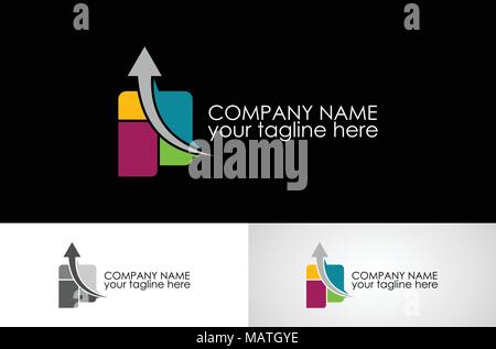 Freccia astratto logo design Illustrazione Vettoriale