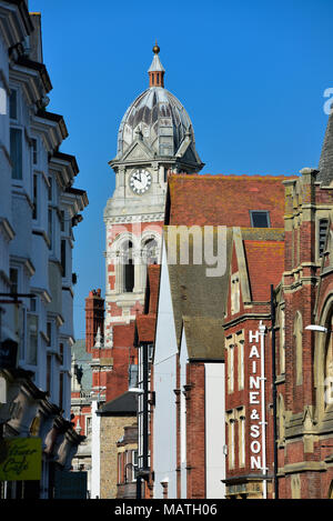 Municipio di Eastbourne orologio, East Sussex, England, Regno Unito Foto Stock