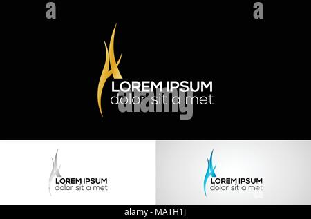 Lettera astratta di un logo design Illustrazione Vettoriale