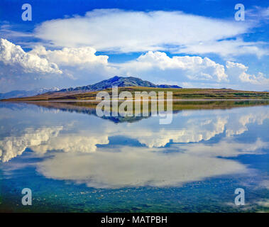 Grande Lago Salato riflessioni, Antelope Island State Park, Utah più grande islandi n Grande Lago Salato Foto Stock