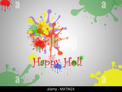 Illustrazione di astratta colorata Happy Holi sfondo Foto Stock