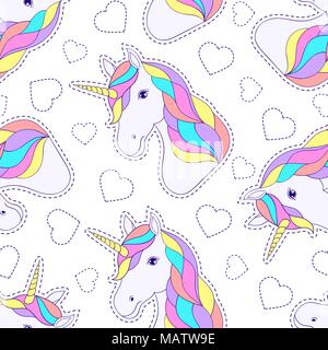 Modello con unicorno colorato Illustrazione Vettoriale