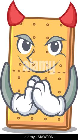 Diavolo graham cookies mascotte cartoon Illustrazione Vettoriale