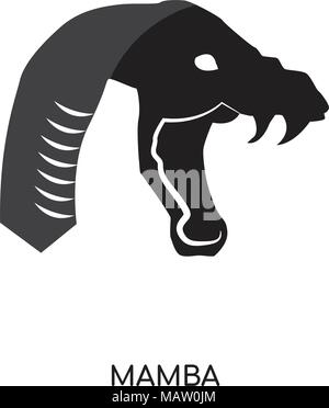 Mamba isolato del logo su sfondo bianco per il web, mobili e progettazione di app Illustrazione Vettoriale