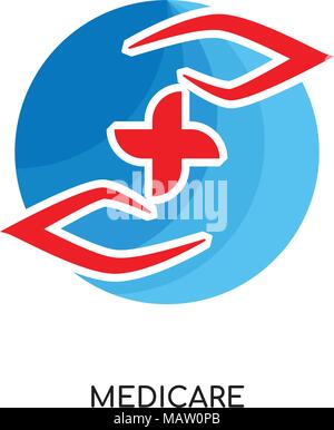 Medicare logo immagine isolata su sfondo bianco per il web, mobili e progettazione di app Illustrazione Vettoriale