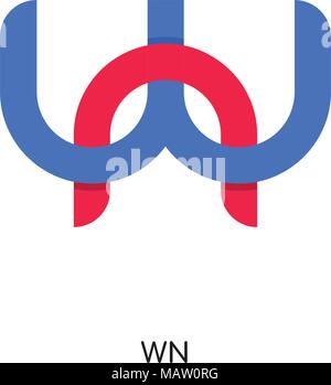Wn isolato del logo su sfondo bianco per il web, mobili e progettazione di app Illustrazione Vettoriale