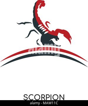 Scorpione isolato del logo su sfondo bianco per il web, mobili e progettazione di app Illustrazione Vettoriale