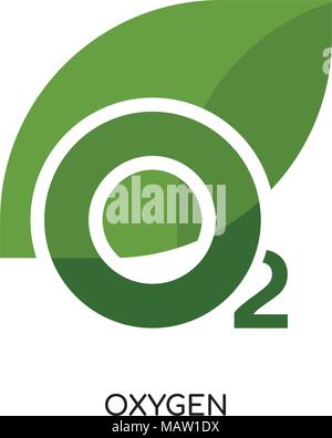 Il logo di ossigeno isolati su sfondo bianco per il web, mobili e progettazione di app Illustrazione Vettoriale
