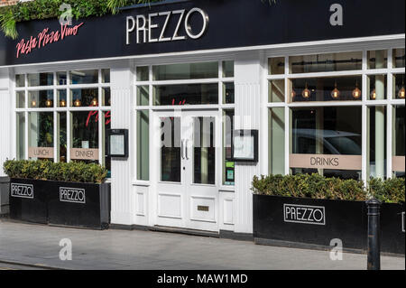 Prezzo ristorante gruppo chiusure: Brentwood Prezzo per chiudere e Tex Mex ristorante Chimichanga ha già chiuso. Foto Stock