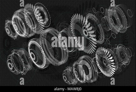 Interfaccia HUD per l'applicazione. UI meccanismo hud, futuro engineering insieme di elementi web. L'interfaccia utente del virtual interfaccia grafica. Foto Stock