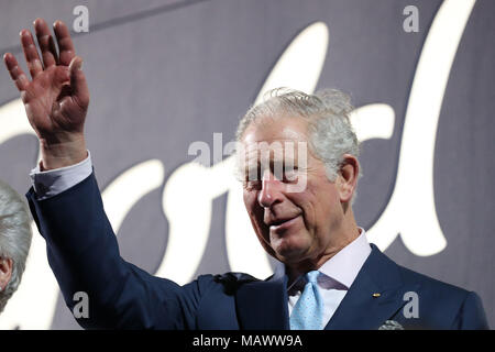 Il Principe di Galles durante i Giochi del Commonwealth cerimonia di apertura, al Carrara Stadium sulla Gold Coast, Australia. Foto Stock