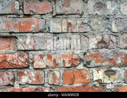 Mattone muro di pietra background e texture di sfondo di pietra. Full frame di shot in rosso di un muro di mattoni, sullo sfondo. Foto Stock