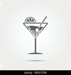 Martini icona di vetro Illustrazione Vettoriale