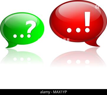 Fumetti con la domanda e la risposta di simbolo. Illustrazione Vettoriale. Illustrazione Vettoriale