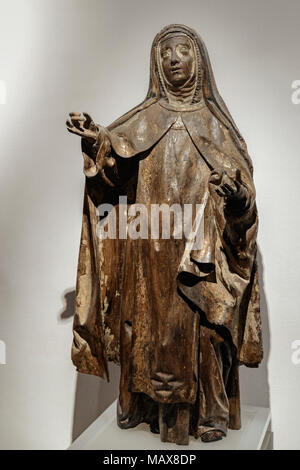 Bruciò la scultura di Santa Teresa de Jesus de Avila. Museo del Cabildo della Cattedrale di Oviedo. Asturias, Spagna. Foto Stock