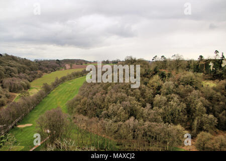 Una vista di Hawkstone Park di follie in Shropshire Foto Stock