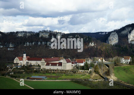 Abbazia benedettina Beuron, superiore valle del Danubio, Baden-Württemberg, Germania Foto Stock