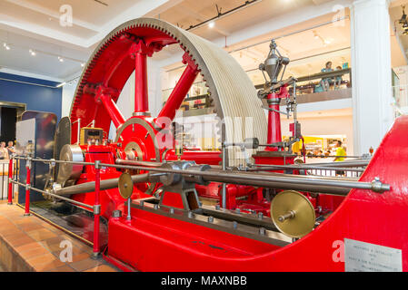 Motore di mulino da Burnley Ironworks Company, 1903 presso il Science Museum di Londra, Regno Unito Foto Stock