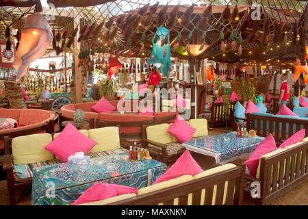 L'Egitto, la penisola del Sinai, Dahab, "amici" Ristorante Foto Stock