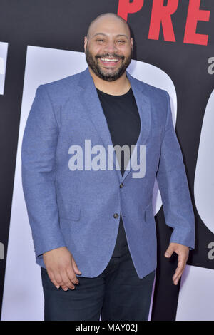 Los Angeles, California. 3 apr, 2018. Colton Dunn frequentando il 'bloccanti' premiere al Regency Village Theatre il 3 aprile 2018 a Los Angeles, California. | Verwendung weltweit Credito: dpa/Alamy Live News Foto Stock