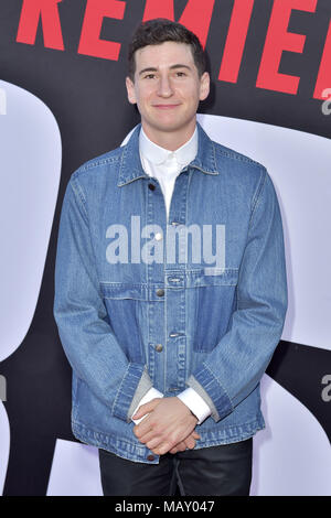 Los Angeles, California. 3 apr, 2018. Sam Lerner frequentando il 'bloccanti' premiere al Regency Village Theatre il 3 aprile 2018 a Los Angeles, California. | Verwendung weltweit Credito: dpa/Alamy Live News Foto Stock