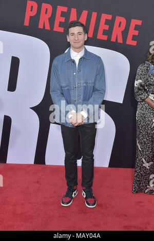 Los Angeles, California. 3 apr, 2018. Sam Lerner frequentando il 'bloccanti' premiere al Regency Village Theatre il 3 aprile 2018 a Los Angeles, California. | Verwendung weltweit Credito: dpa/Alamy Live News Foto Stock