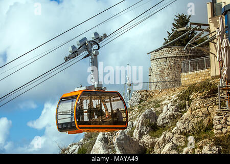 La funivia sul monte Sdr in Dubrovnik Croazia Foto Stock