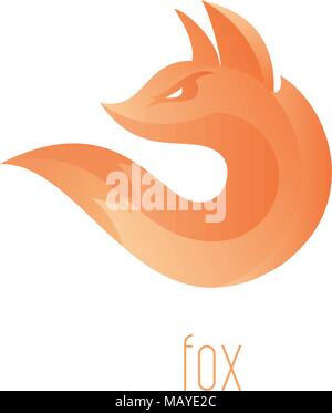 Faccia animale moderno design semplice concetto. Isolato. Illustrazione Vettoriale