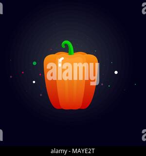 Pepe per mercato di fattoria, vegetariano Insalata di ricette design. illustrazione vettoriale in stile piatto Illustrazione Vettoriale