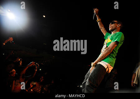 Il rapper modo Deandre aka Soulja Boy Dillo ad 'Em eseguendo in estate esplosione presso la Sports Arena Il 20 agosto 2011 a Los Angeles, California. Foto Stock