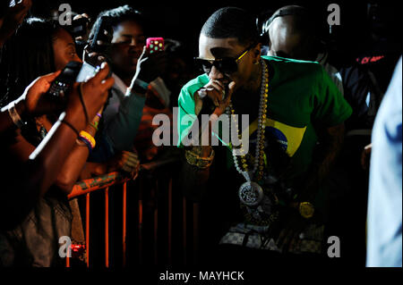 Il rapper modo Deandre aka Soulja Boy Dillo ad 'Em eseguendo in estate esplosione presso la Sports Arena Il 20 agosto 2011 a Los Angeles, California. Foto Stock