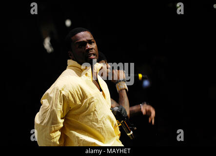 Rapper Curtis "50 Cent" Jackson esecuzione dell'Honda Center il 14 agosto 2009 ad Anaheim, in California. Foto Stock