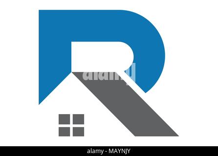 Logo R della lettera iniziale astratta Illustrazione Vettoriale