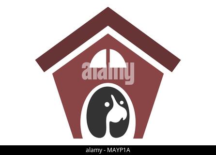vettore logo casa del cane Illustrazione Vettoriale