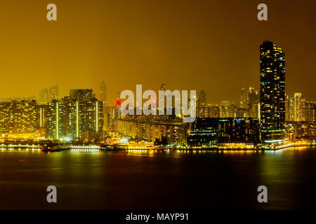 Kowloon Bay viste dal punto nord di Hong Kong. Foto Stock