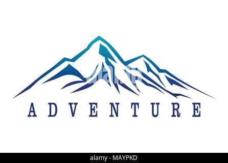 icona del logo di avventura sulle montagne Illustrazione Vettoriale