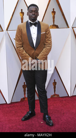 Il novantesimo Academy Awards arrivi con: Daniel Kaluuya dove: Los Angeles, California, Stati Uniti quando: 04 Mar 2018 Credit: Apega/WENN.com Foto Stock