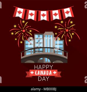 Felice giorno canada Illustrazione Vettoriale