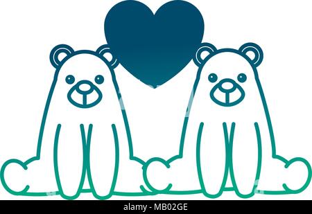 Giovane carino porta sedersi con amore cuore Illustrazione Vettoriale