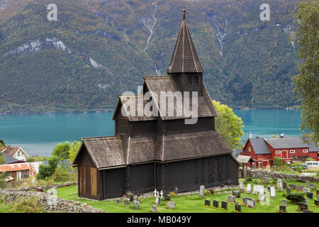 Chiesa di Urnes in Ornes, Sogn og Fjordane, Norvegia. Foto Stock