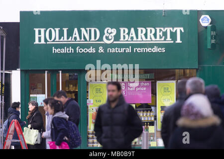 Holland e Barret health food store shop segno logo. Foto Stock