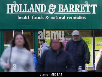 Holland e Barret health food store shop segno logo. Foto Stock