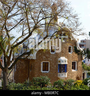 Gaudi Parc Guell, Barcellona, in Catalogna, Spagna Foto Stock