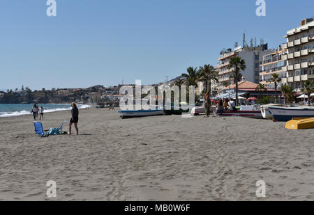 La spiaggia di Rincon de la Victoria, Spagna Foto Stock