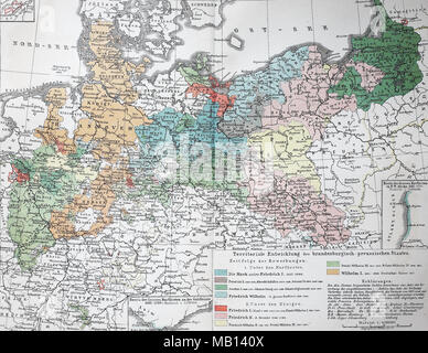 Historische Landkarte von Preussen, 1895, Mappa storica della Prussia, 1895, digitale migliorata la riproduzione di un originale stampa da l'anno 1895 Foto Stock