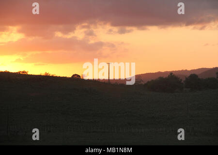 Tramonto, Distrito Rua Nova, Belém, Paraiba, Brasile Foto Stock